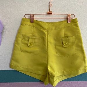 Yellow high waisted shorts